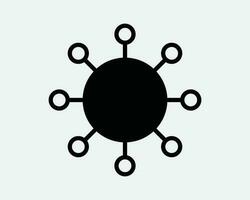 Network Icon. Connection Social Connect Networking Community Link Merge Marketing Virus. Black White Graphic Clipart Artwork Symbol Sign Vector EPS