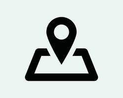 Location Map Icon. Locale Pin Marker Position Navigation GPS Pointer Place Travel Guide. Black White Graphic Clipart Artwork Symbol Sign Vector EPS