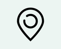 Location Pin Line Icon. GPS Navigation Position Point Pointer Map Direction Mark Marker Place Travel Info. Black White Outline Symbol Sign Vector EPS