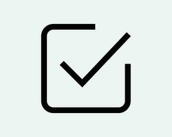 Check Mark Icon. Checkmark Checkbox Checklist Select Vote Choice Correct Right List Box OK Black White Graphic Clipart Artwork Symbol Sign Vector EPS