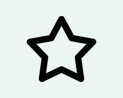 Star Line Icon. Five Point Favourite Favorite Rating Rate Christmas Bookmark Black White Graphic Clipart Artwork Outline Shape Symbol Sign Vector EPS
