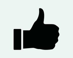 Thumbs Up Icon Good Like Rating Rate Approve Accept Confirm Gesture Thumb Hand Social Media Black White Graphic Clipart Artwork Symbol Sign Vector EPS