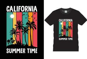 california summer time, summer beach sunshine vector print design