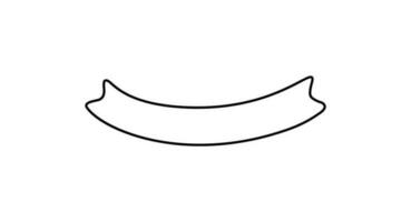 Black monoline ribbon. Line banner icon, Web design element. Hand drawn vector illustration. Place for your text for business, greeting card and holidays copy space