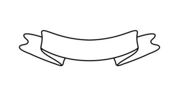 Line ribbon banner icon, Web design element. Hand drawn vector illustration. Place for your text for business, greeting card and holidays copy space