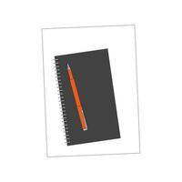 Notebook and pen icon. Notebook and pen vector icon.