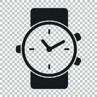 Watch vector icon. Clock flat illustration.