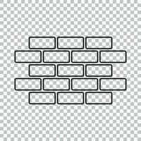Wall brick icon in flat style isolated on isolated background. Wall symbol illustration in line style. vector
