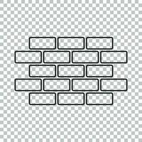 Wall brick icon in flat style isolated on isolated background. Wall symbol illustration in line style. vector