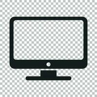 Computer vector illustration. Monitor flat icon. Tv symbol.