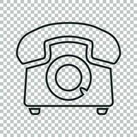 teléfono vector icono en línea estilo. antiguo Clásico teléfono símbolo ilustración.