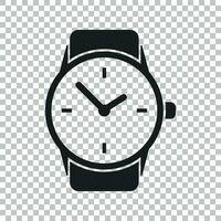 Watch vector icon. Clock flat illustration.