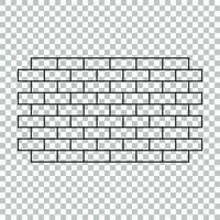 Wall brick icon in flat style isolated on isolated background. Wall symbol illustration in line style. vector