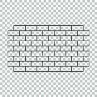 Wall brick icon in flat style isolated on isolated background. Wall symbol illustration in line style. vector