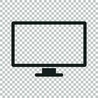 Computer vector illustration. Monitor flat icon. Tv symbol.