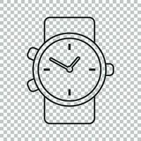 reloj vector icono en línea estilo. reloj plano ilustración.