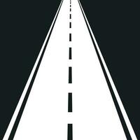 Straight road with white markings vector illustration. Highway road icon.