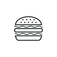 hamburguesa rápido comida plano vector icono. hamburguesa símbolo logo ilustración.