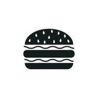 hamburguesa rápido comida plano vector icono. hamburguesa símbolo logo ilustración.