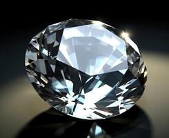 Dazzling diamond on background created with Generative AI technology. photo