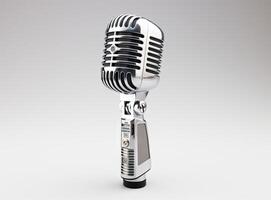Retro microphone isolated created with technology photo