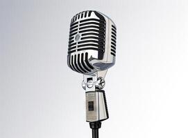 Retro microphone isolated created with technology photo