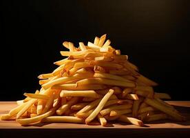 potato fry on isolated background created with technology photo