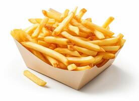 potato fry on isolated background created with technology photo