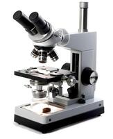 Microscope isolated on white created with technology photo