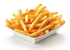 potato fry on isolated background created with technology photo