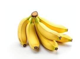 Bunch of bananas isolated on white background with clipping path and full depth of field created with technology photo