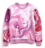 Pink knitted sweater isolated on white background created with technology photo