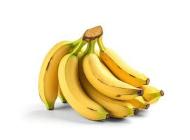 Bunch of bananas isolated on white background with clipping path and full depth of field created with technology photo