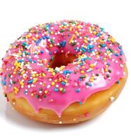 Donut with sprinkles isolated created with Generative AI technology photo