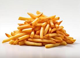 potato fry on isolated background created with technology photo