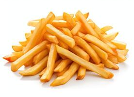 potato fry on isolated background created with technology photo