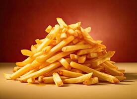 potato fry on isolated background created with technology photo