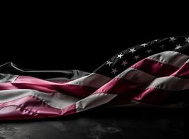 American Flag Wave Close Up for Memorial Day or 4th of July created with technology. photo