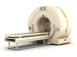 CT Scan Isolated on White. Magnetic Resonance Imaging Machine.  MRI Scans. Computerized Axial Tomography Scan. X-ray Computed CAT Medical and Science Equipment created with Generative AI technology. photo