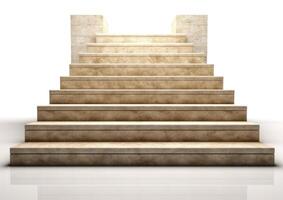 wide concrete staircase. isolated on white background created with technology. photo