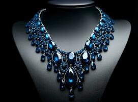 diamonds necklace created with Generative AI technology photo