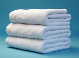 White clean towels in bathroom created with technology photo