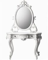 Isolated white antique dressing table created with technology photo