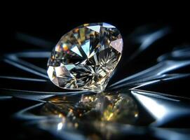 diamond created with Generative AI technology photo