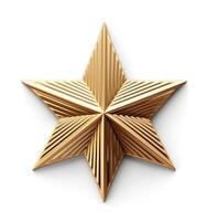 Golden Christmas Star isolated on white Background created with technology photo