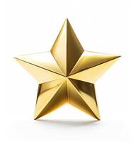 Golden Christmas Star isolated on white Background created with technology photo