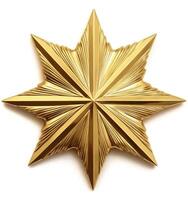 Golden Christmas Star isolated on white Background created with technology photo