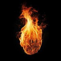 Fire red and yellow, thermal energy at the fuel point during the night. created with technology photo