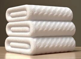 White clean towels in bathroom created with technology photo