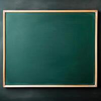 blank green chalkboard, school and teaching concept, copy space for text created with technology photo
